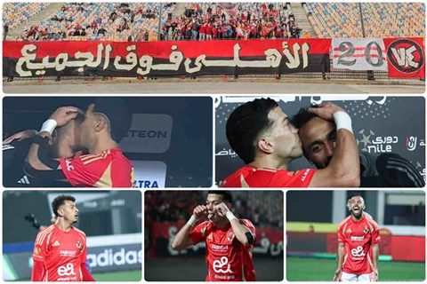 قبلة على رأس رمضان وكهربا وثورة آفشة ووفاء لشهداء الزمالك في لقطات الأهلي ضد الجونة (صور وفيديو)